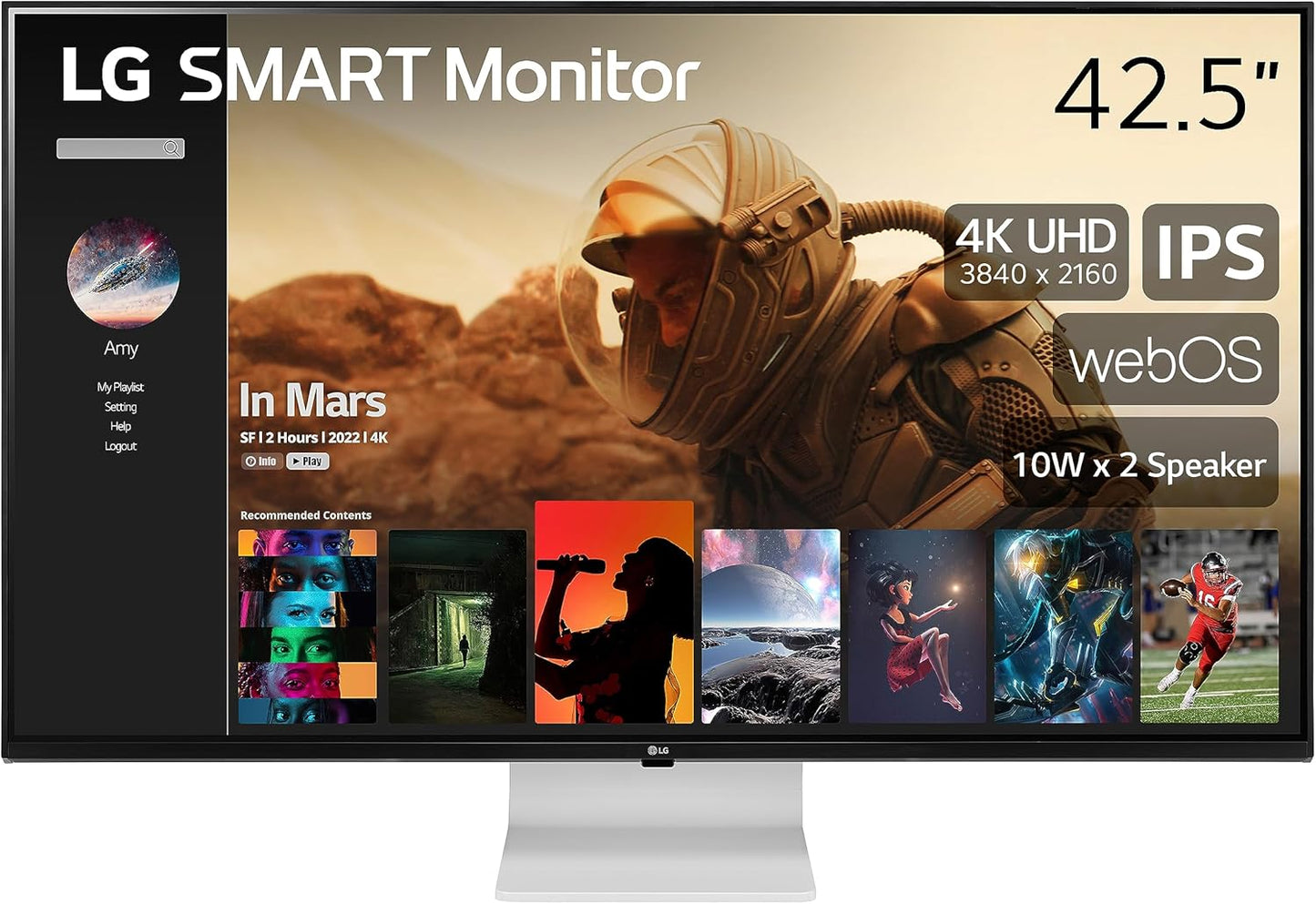 LG 43SQ700S-W.AUS 43" 4K UHD webOS Smart Monitor