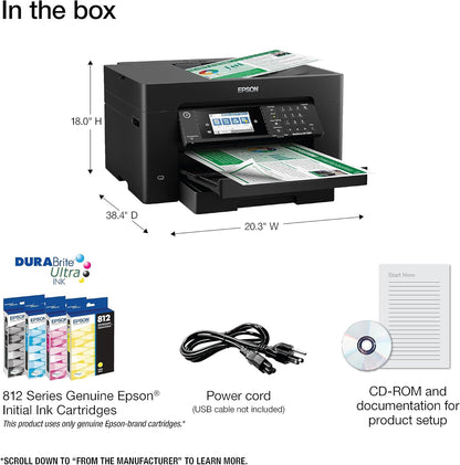 Epson C11CH78201-N Workforce Pro WF-7820 Wide-Format Printer (Renewed)