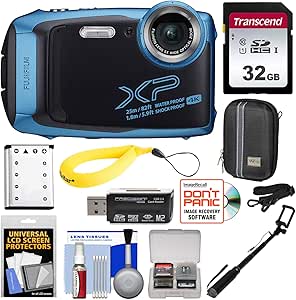 Fujifilm K-106335-02 FinePix XP140 Sky Blue Camera Bundle