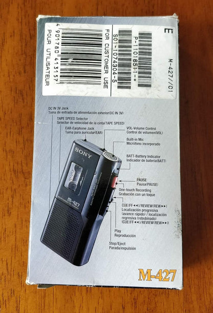 Sony M-427 Microcassette Voice Recorder Gift Box