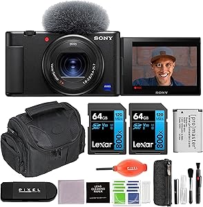 Sony ZV-1 Vlogging Camera Bundle Extra Battery 64GB SD Card