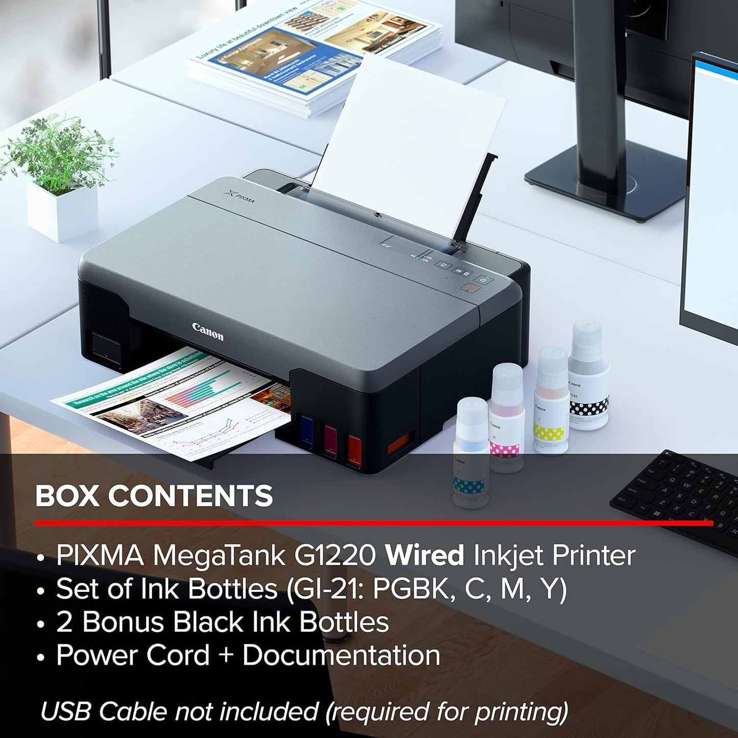 Canon 4469C002 PIXMA G1220 MegaTank Inkjet Printer
