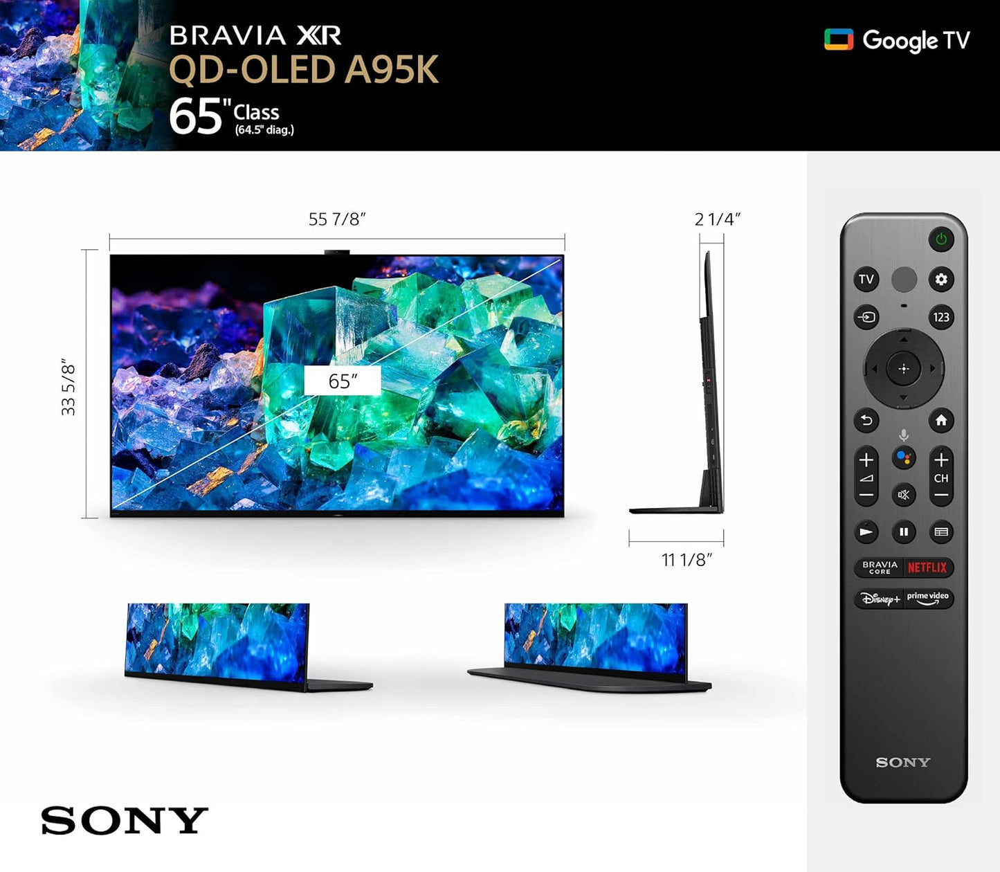 Sony XR65A95K 65" BRAVIA XR QD-OLED 4K Google TV