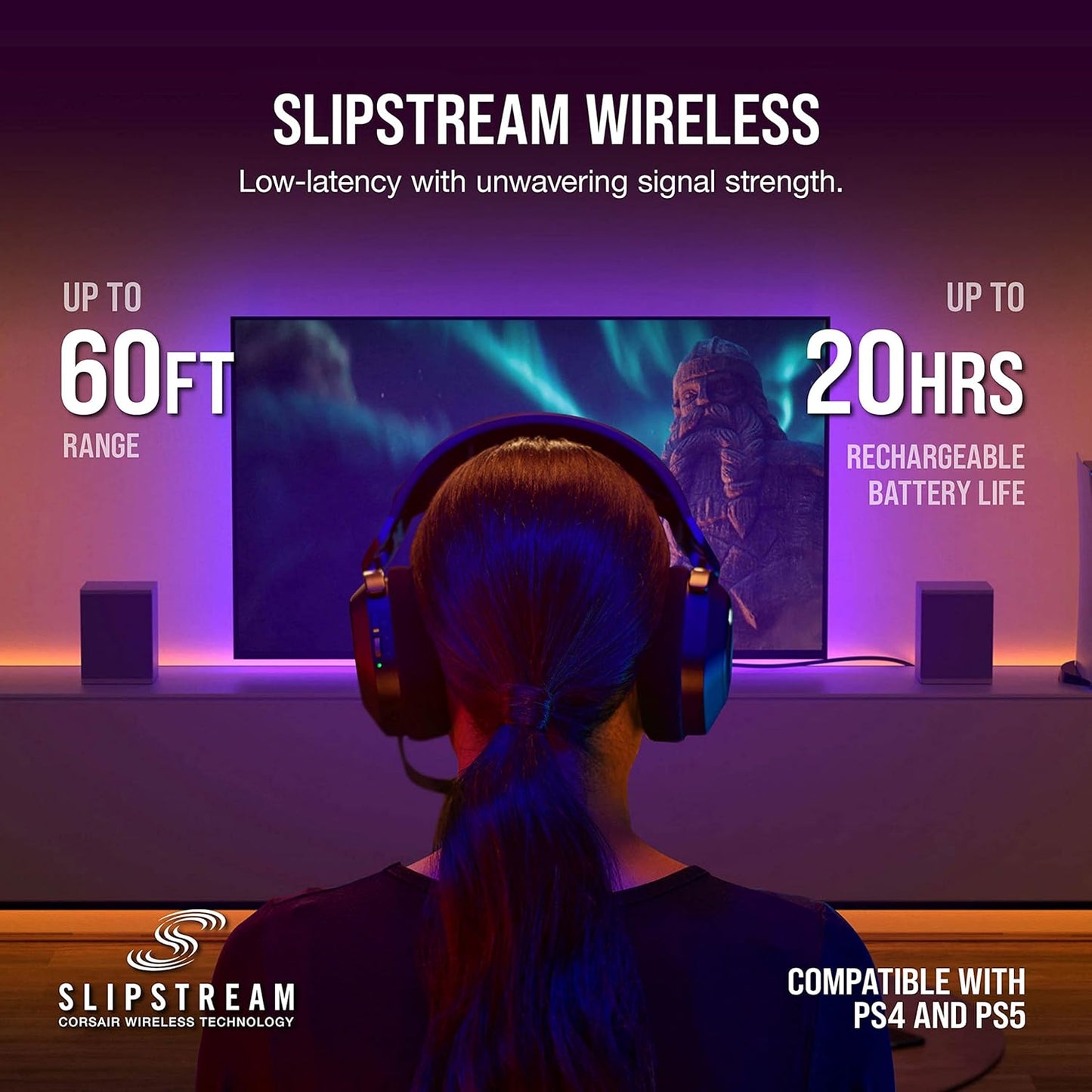 Corsair HS80 RGB Wireless Premium Gaming Headset Renewed