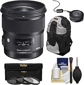 Sigma K-102769 24mm f/1.4 Art Lens Canon Bundle