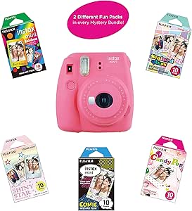 Fujifilm Instax Mini 9 - Instant Camera, 2 Rainbow Film Packs