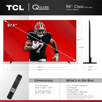 TCL 98Q651G 98-Inch QLED 4K UHD Smart Google TV