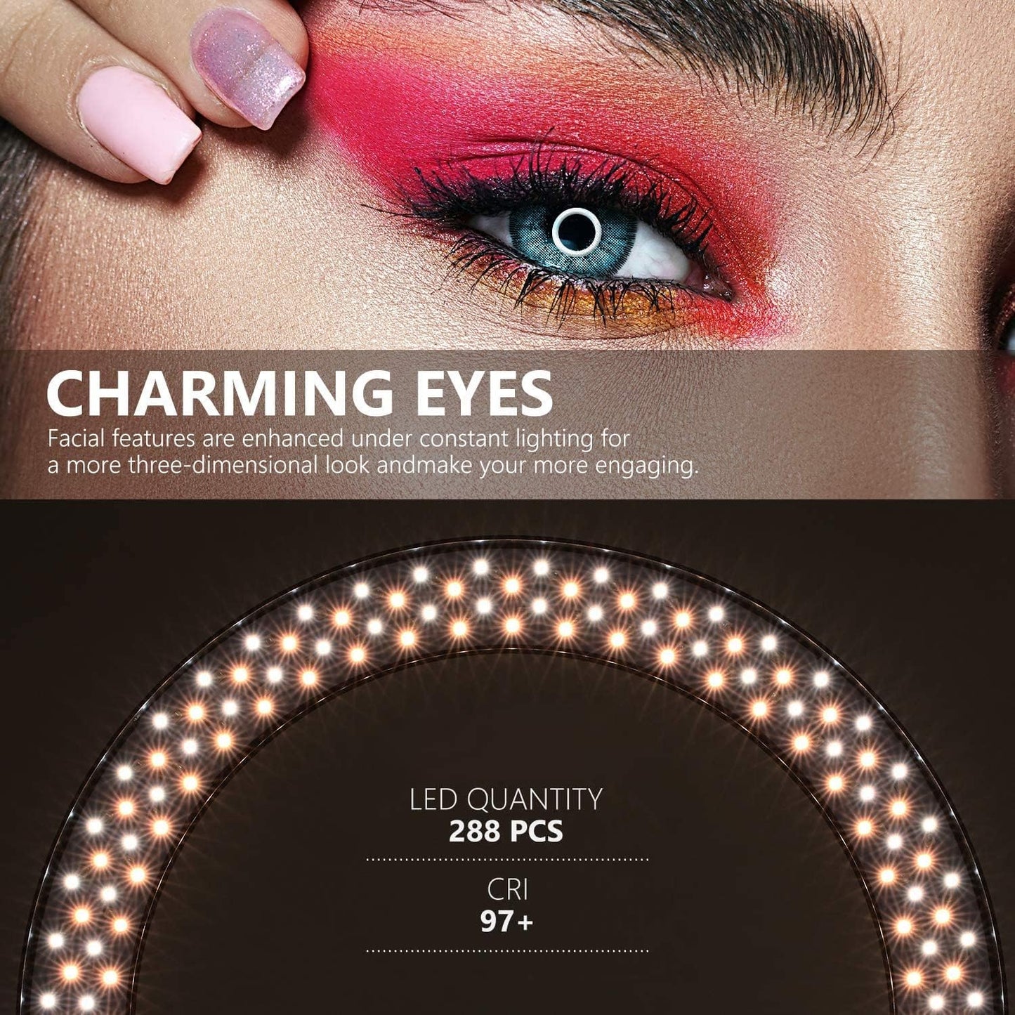 Neewer 18" RGB Ring Light with Stand Dimmable LED