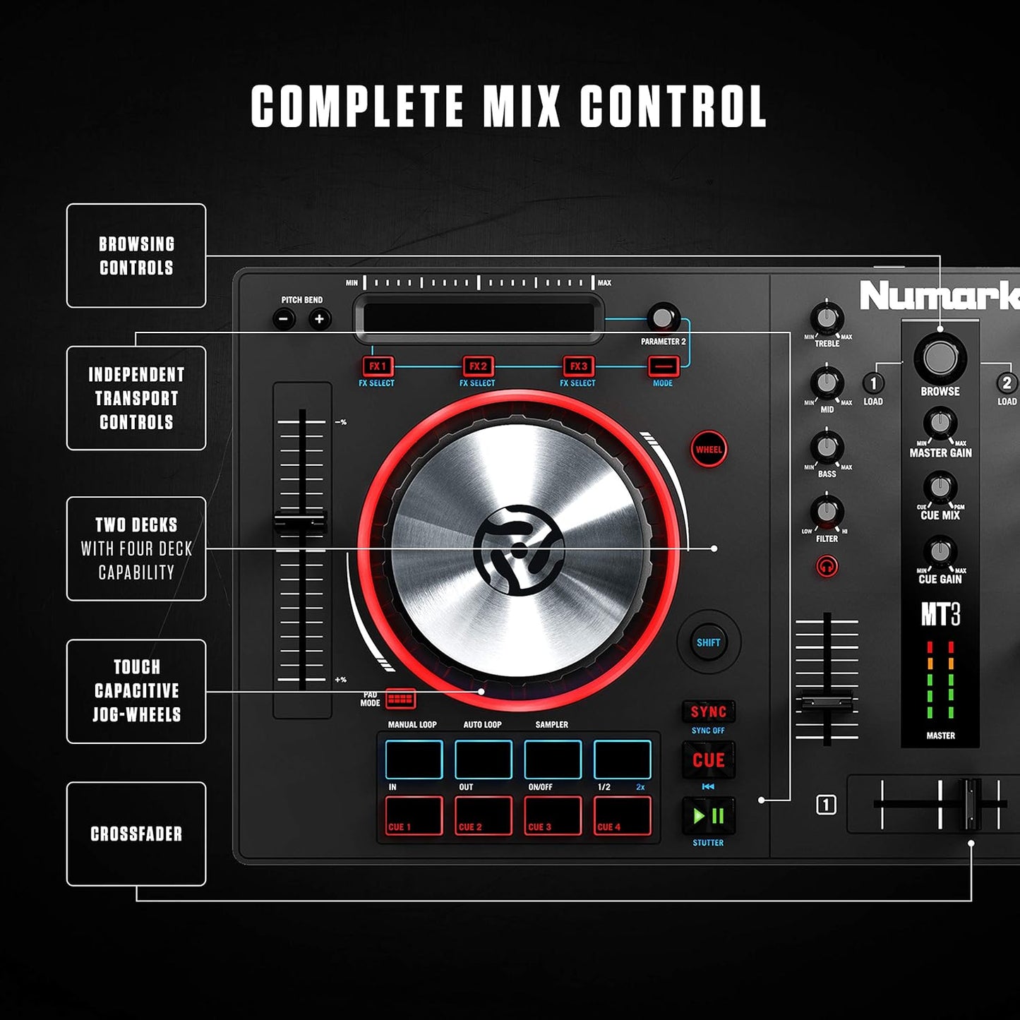 Numark Mixtrack 3 DJ Controller Serato Virtual DJ