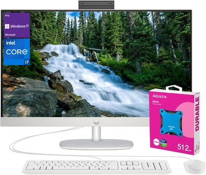 HP TPC-Q095-27 i7 27" FHD All-in-One Desktop + External SSD
