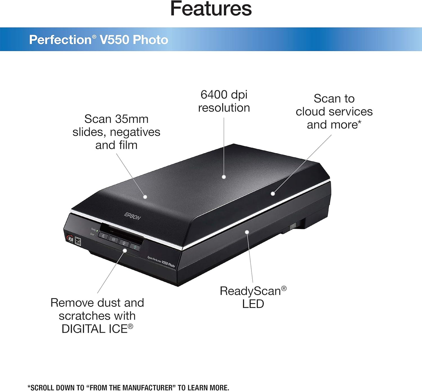 Epson Perfection V550 Color Photo Scanner Renewed
