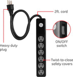 GE 6-Outlet Surge Protector 54628 Power Strip 4-Pack