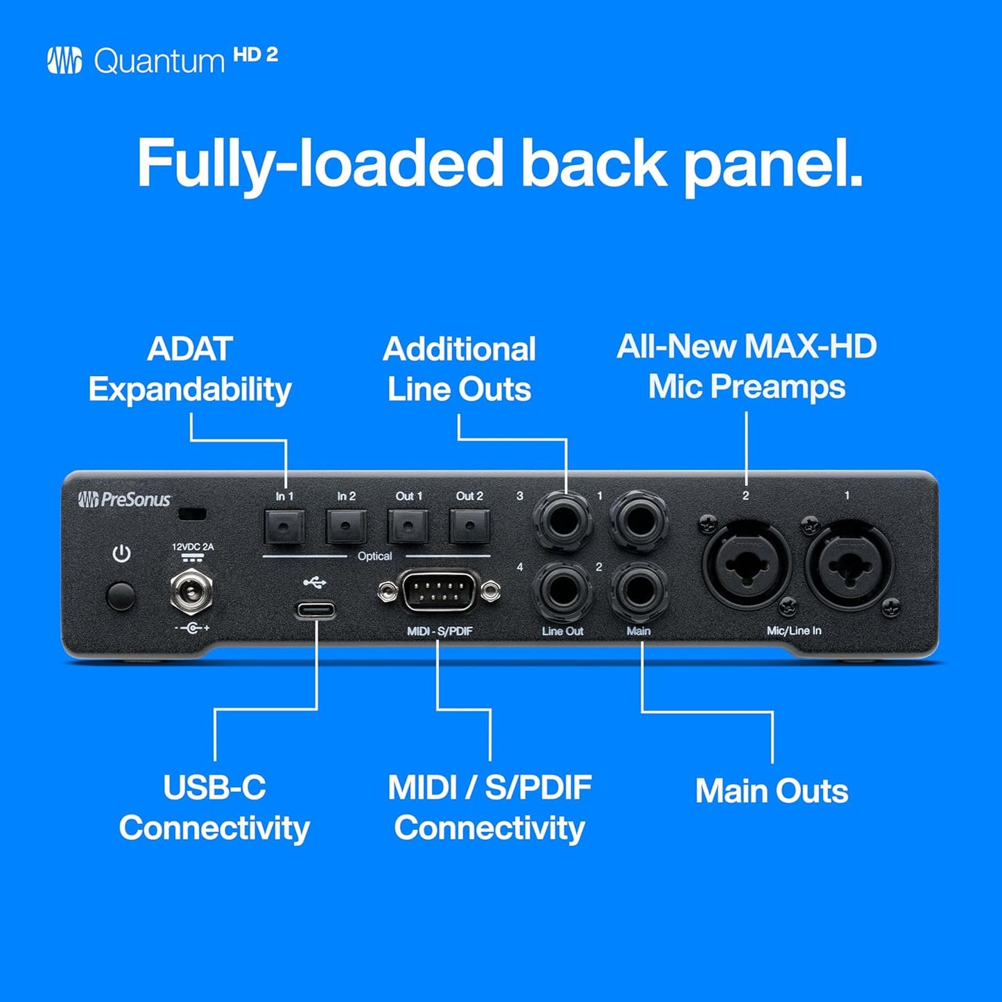 PreSonus Quantum HD 2 USB-C Audio Interface Studio One
