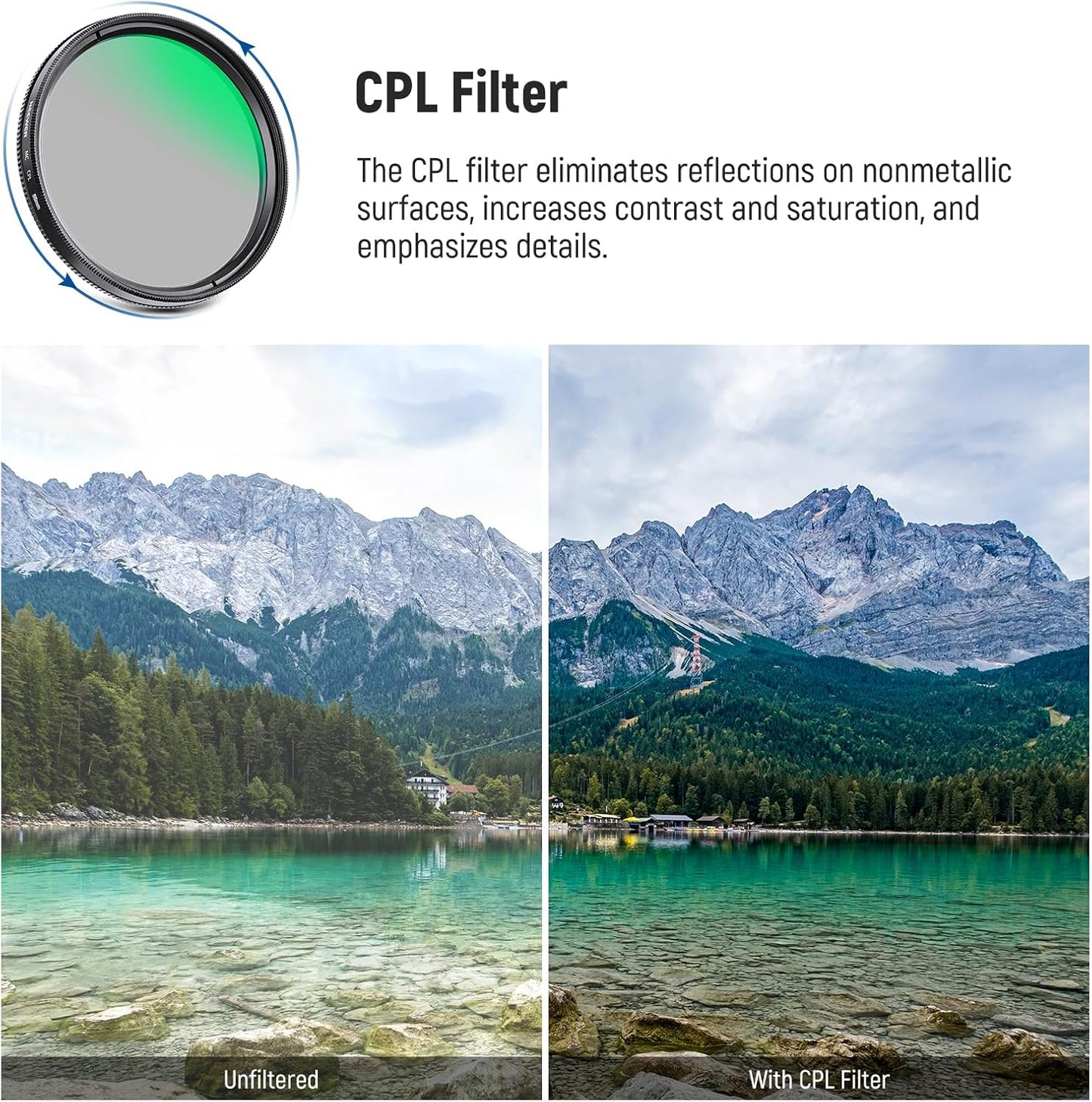 Neewer 10103738 55mm UV CPL ND4 Filter Kit