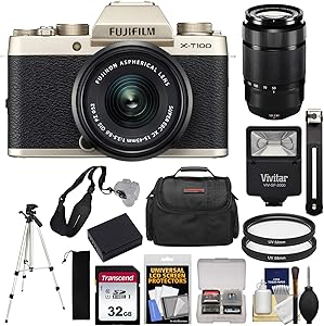 Fujifilm K-103245-10 X-T100 Camera 15-45mm 50-230mm Kit — main product image