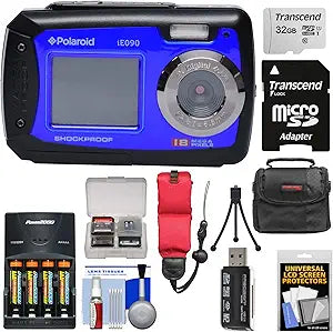 Polaroid K-97422-03 iE090 Waterproof Digital Camera Bundle