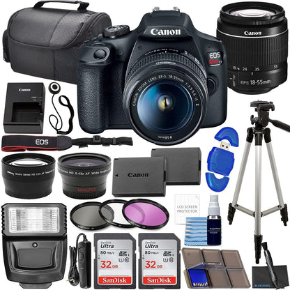 Canon 2000D EOS Rebel T7 DSLR Camera Bundle - 18-55mm Lens, 2x 32GB