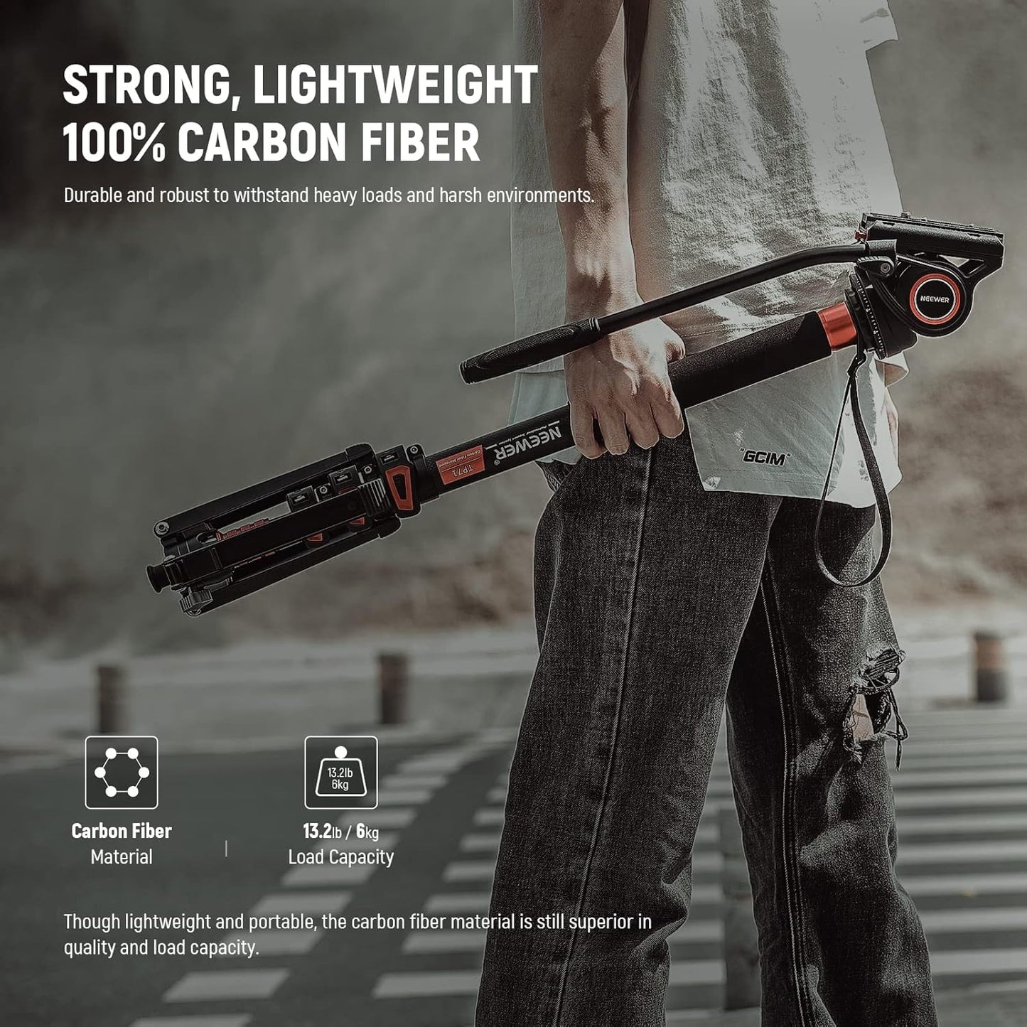 NEEWER 10101921 Pro Camera Monopod with Fluid Head