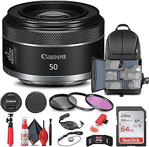 Canon RF 50mm f/1.8 STM Lens Bundle (Renewed)