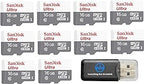 SanDisk 16G Ultra Micro SDHC 10-Pack Card Bundle + Reader