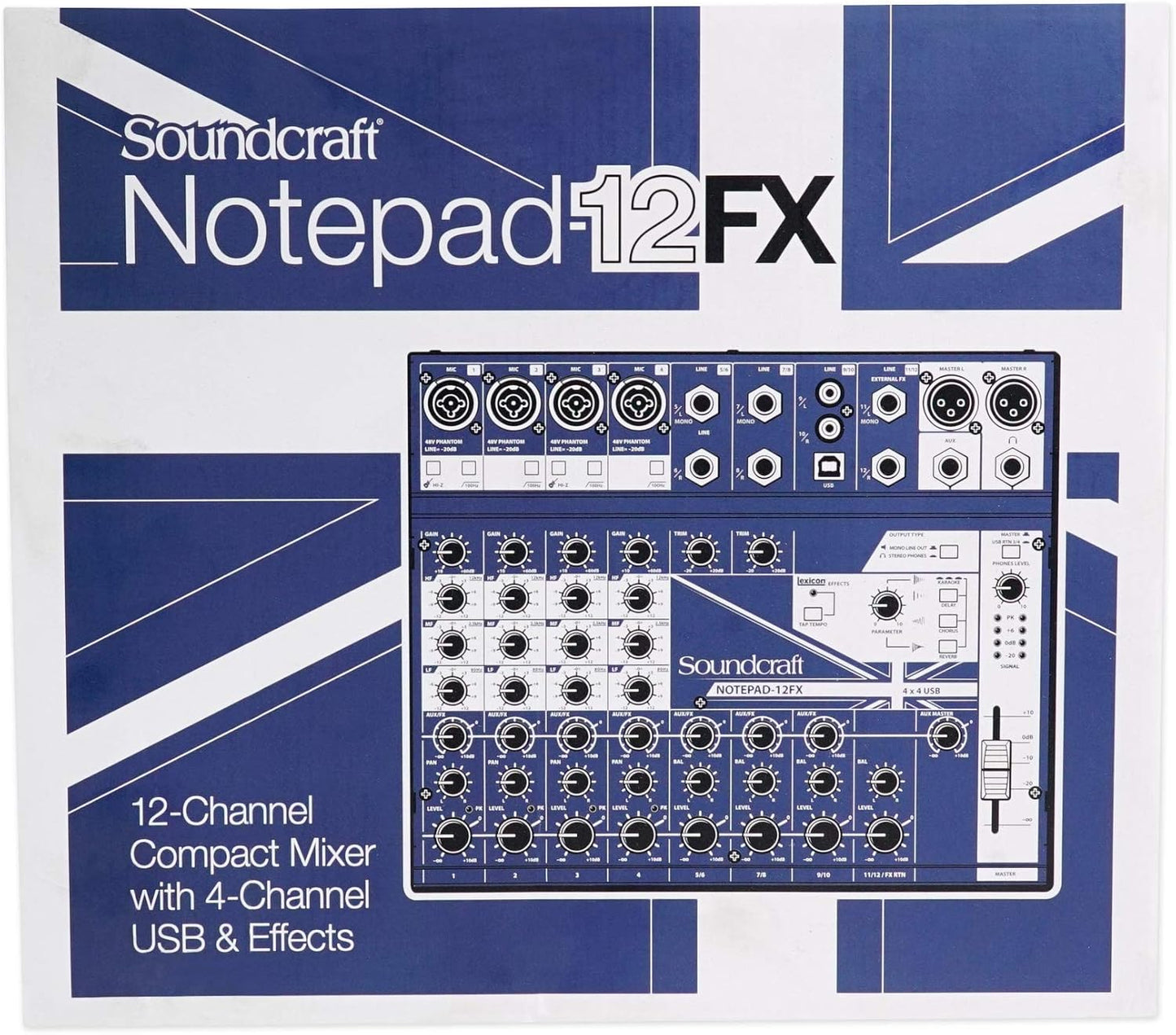 Soundcraft Notepad-12FX Mixer + Rockville Headphones Bundle