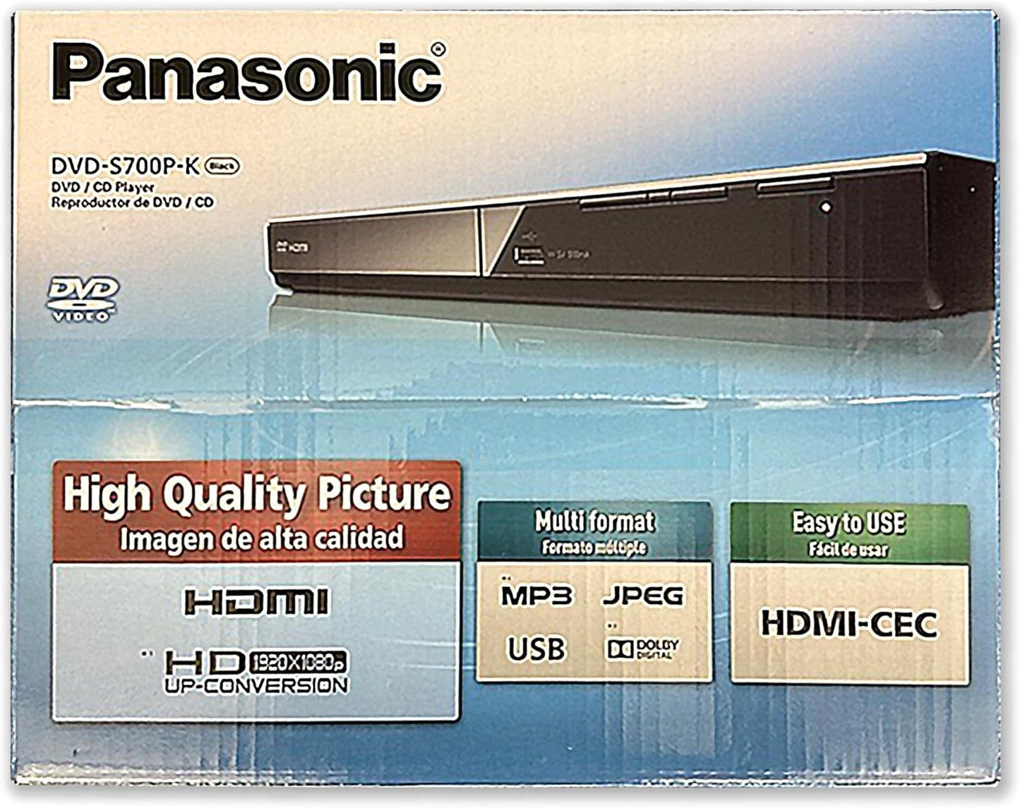 Panasonic DVD-S700 1080p Upscaling DVD Player with HDMI, USB