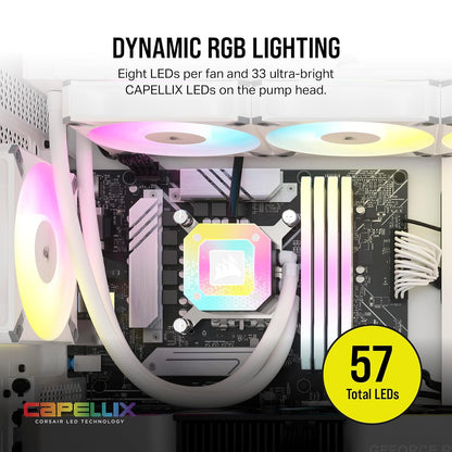 Corsair CW-9060073-WW iCUE H150i Elite White CPU Cooler