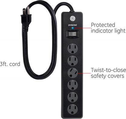 GE 47224 6-Outlet Surge Protector 3ft Cord
