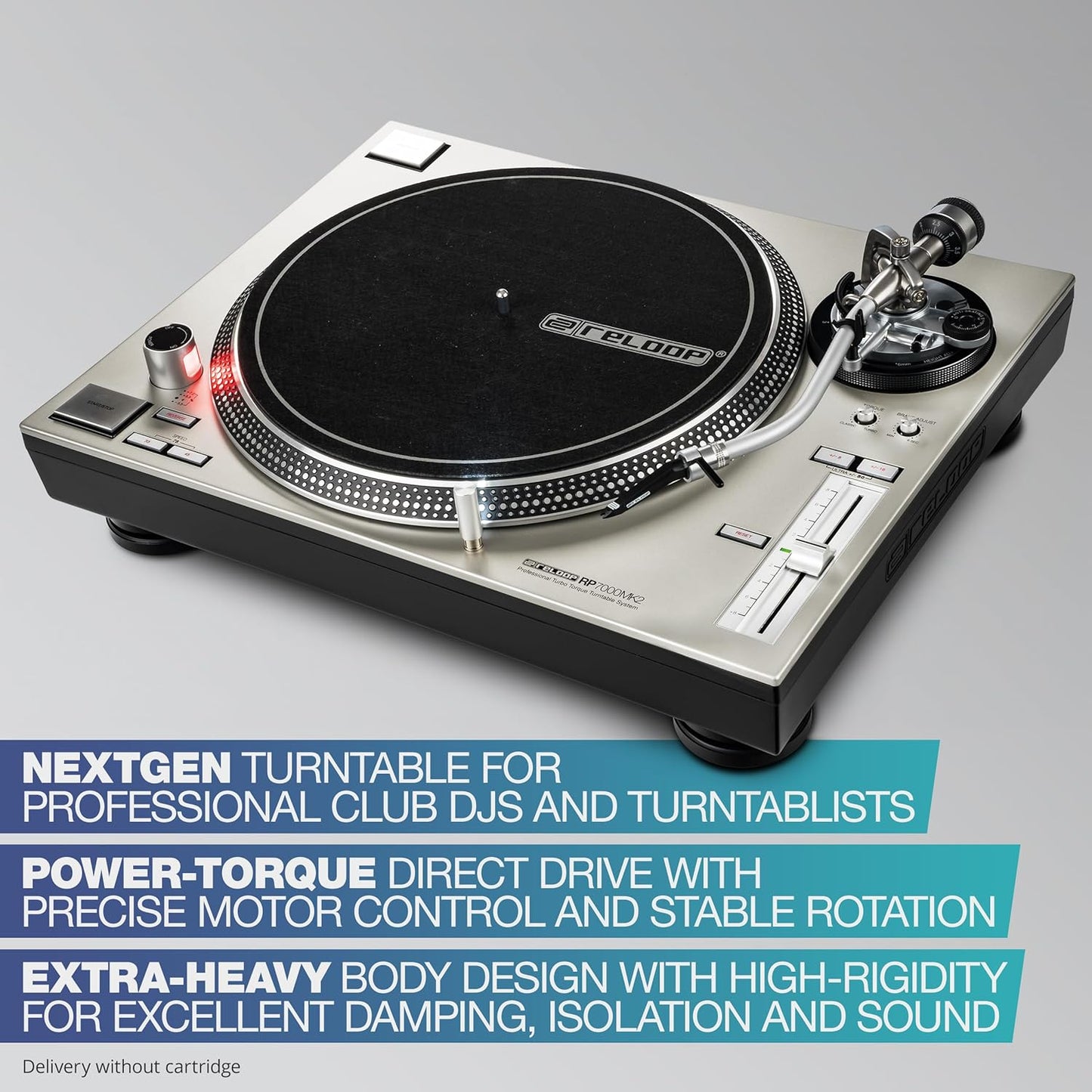 Reloop AMS-RP-7000-MK2-SLV Professional Direct Drive Turntable