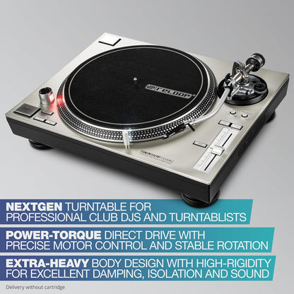Reloop AMS-RP-7000-MK2-SLV Professional Direct Drive Turntable