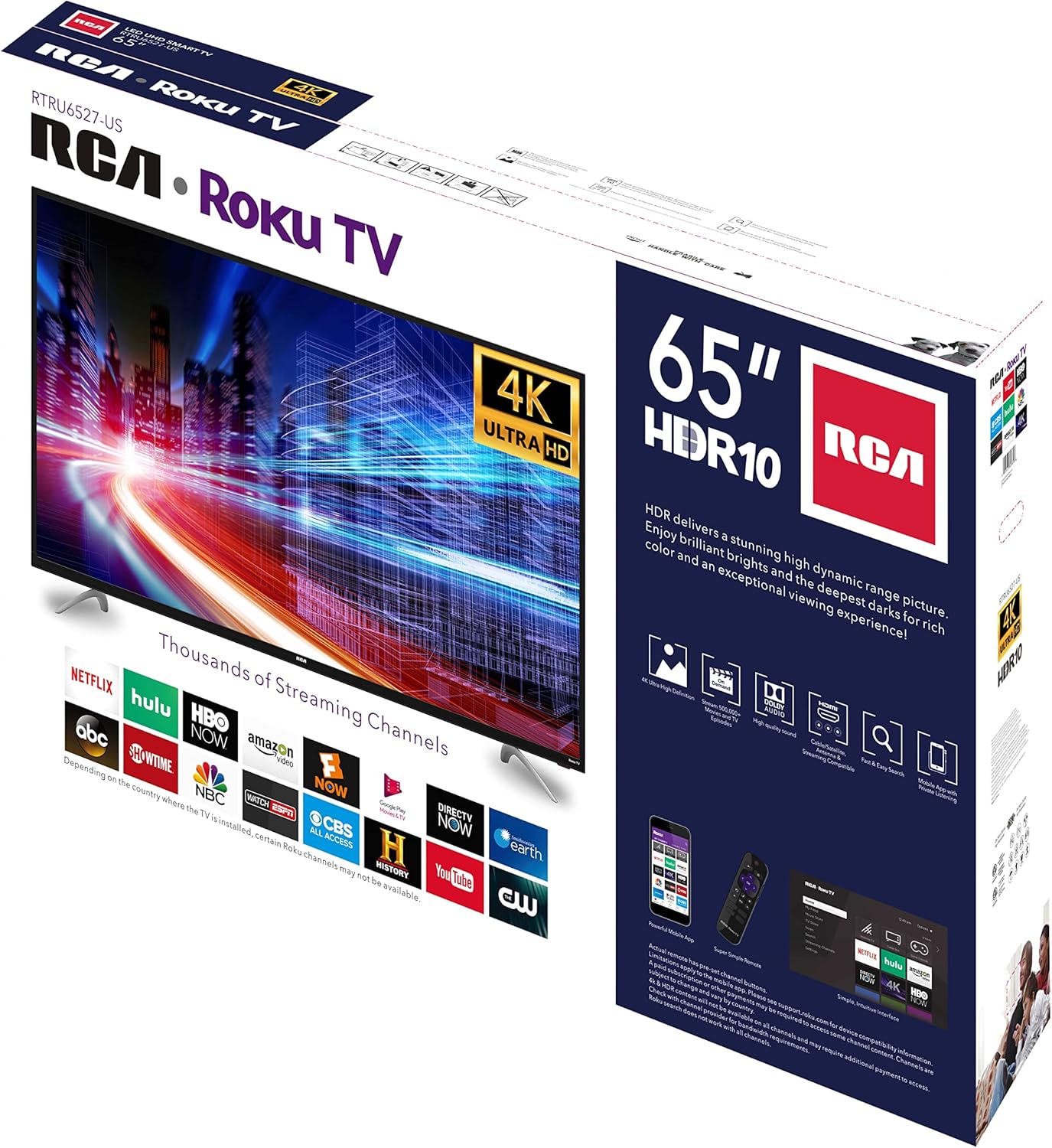 RCA RTRU6528-CA 65-Inch 4K UHD Roku Smart TV