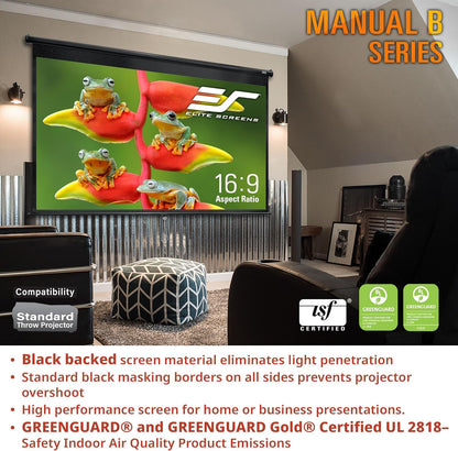 Elite Screens M120H 120-Inch Manual Pull Down Projector Screen