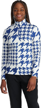 Spyder 38B125314 Women's Houndstooth Half Zip T-Neck