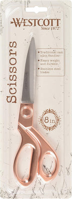 Westcott 16968 8-Inch Rose Gold Scissors - Stainless Steel, Office/Home