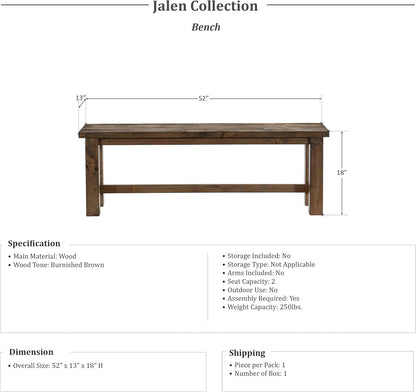 Lexicon D181957-13 Jalen Dining Bench