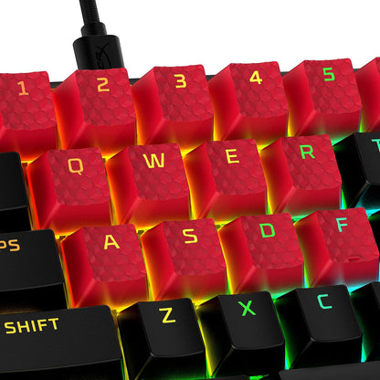 HyperX 519T6AA#ABA Rubber Keycaps - Gaming Accessory Kit - Red