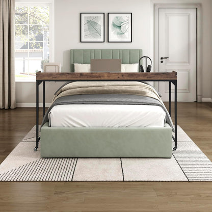 Lexicon 194840286998 Overbed Table with Wheels Brown