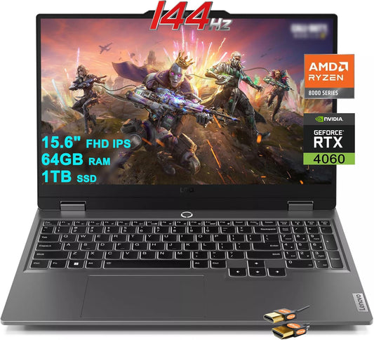 Lenovo Ryzen 7 8845HS LOQ Gaming Laptop RTX 4060 64GB RAM 1TB SSD