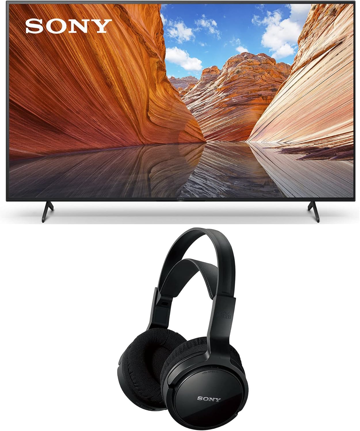 Sony KD75X80J 75" 4K UHD Smart TV + Headphones Bundle