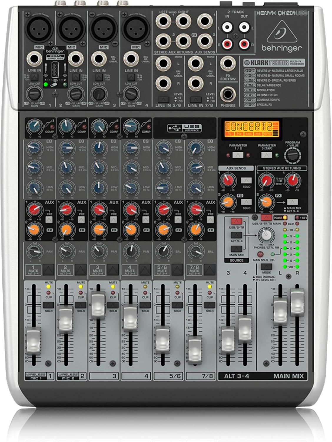 Behringer QX1204USB Xenyx 12-Input USB Audio Mixer