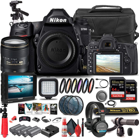Nikon 1618 D780 DSLR Camera Body 24-120mm Lens Bundle Renewed