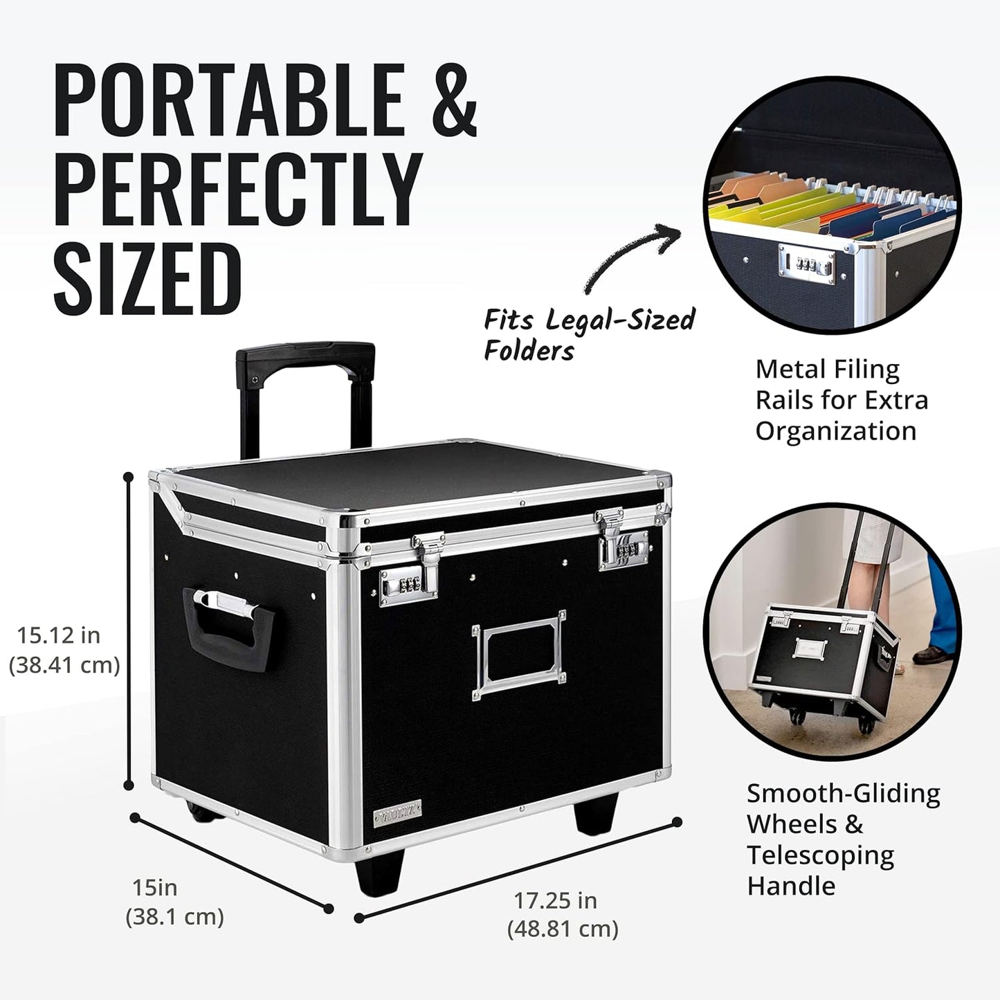 Vaultz VZ01270 Portable File Storage Box with Handle