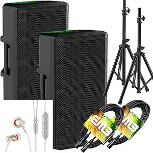 Mackie THRASH 215 PAIR 1300W Powered 15-Inch Loudspeakers Bundle