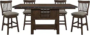 Lexicon Olney 5-Piece Counter Height Swivel Dining Set — main product image