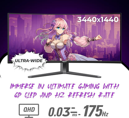 AOC AG346UCD Agon PRO 34'' Curved QD OLED Gaming Monitor