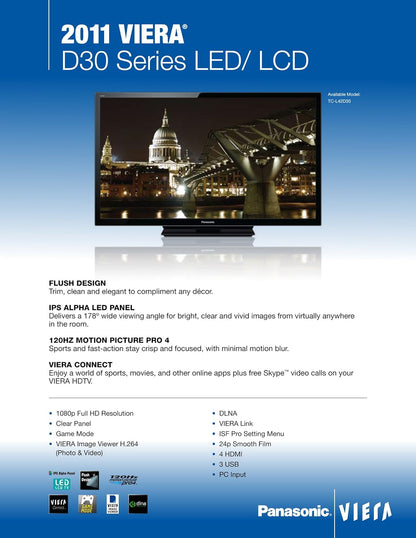 Panasonic VIERA TC-L42D30 42-Inch LED HDTV 1080p