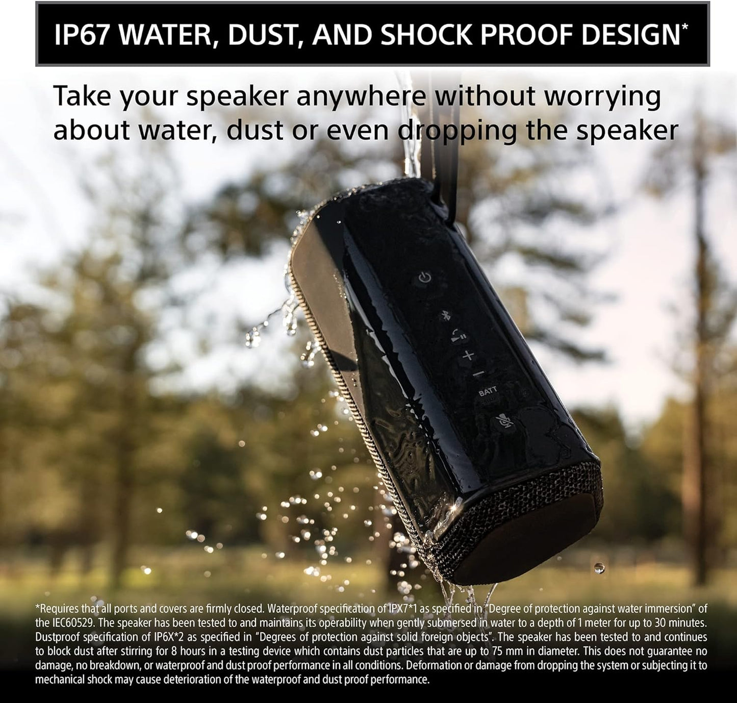 Sony SRS-XE200 Portable Bluetooth Speaker IP67 Waterproof Light Gray