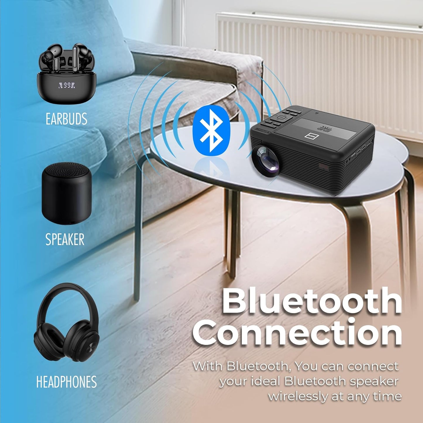 RCA CURRPJ241BK DVD Projector with Screen & Bluetooth