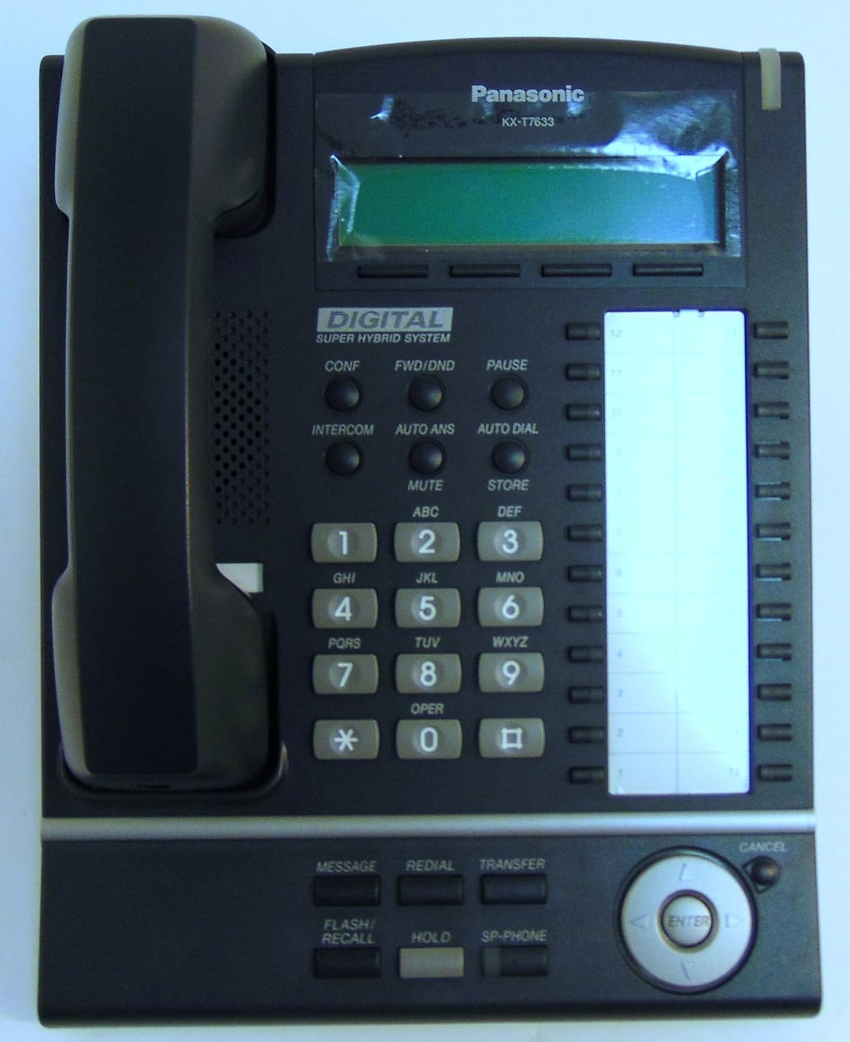 Panasonic KX-T7633-B Digital 3-Line LCD Proprietary Phone