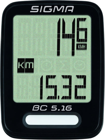 Sigma BC 5.16 Wired Bicycle Speedometer Computer